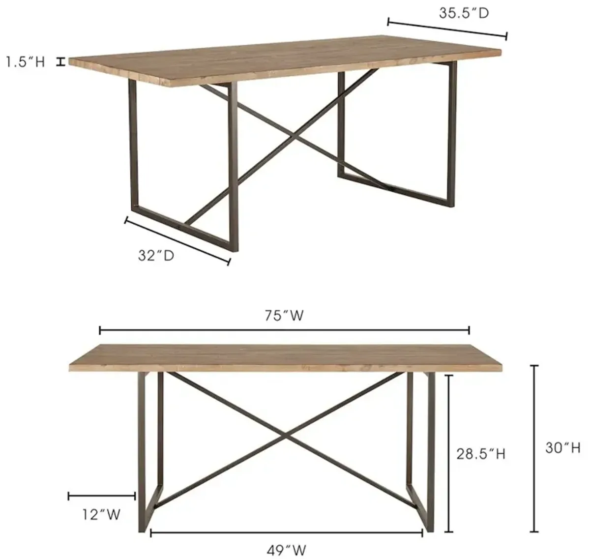 Industrial Sierra Dining Table, Belen Kox