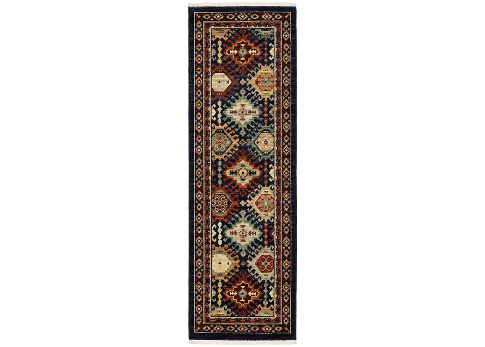 Lilihan 2'6" x 12' Navy Rug