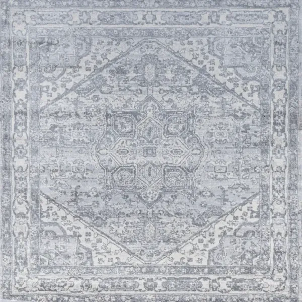 Modern Persian Vintage Medallion Square Area Rug