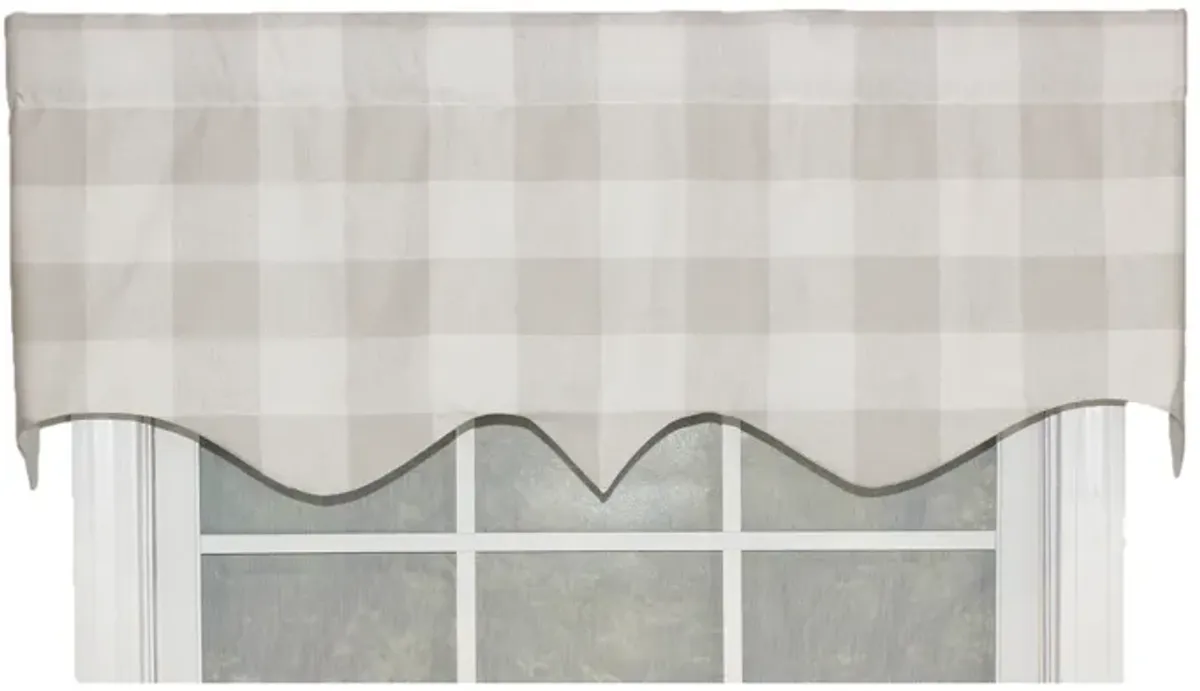 Grande Check Regal Style 3" Rod Pocket Valance 50" x 17" Gray by RLF Home