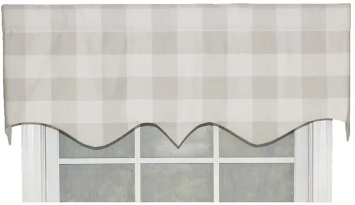 Grande Check Regal Style 3" Rod Pocket Valance 50" x 17" Gray by RLF Home