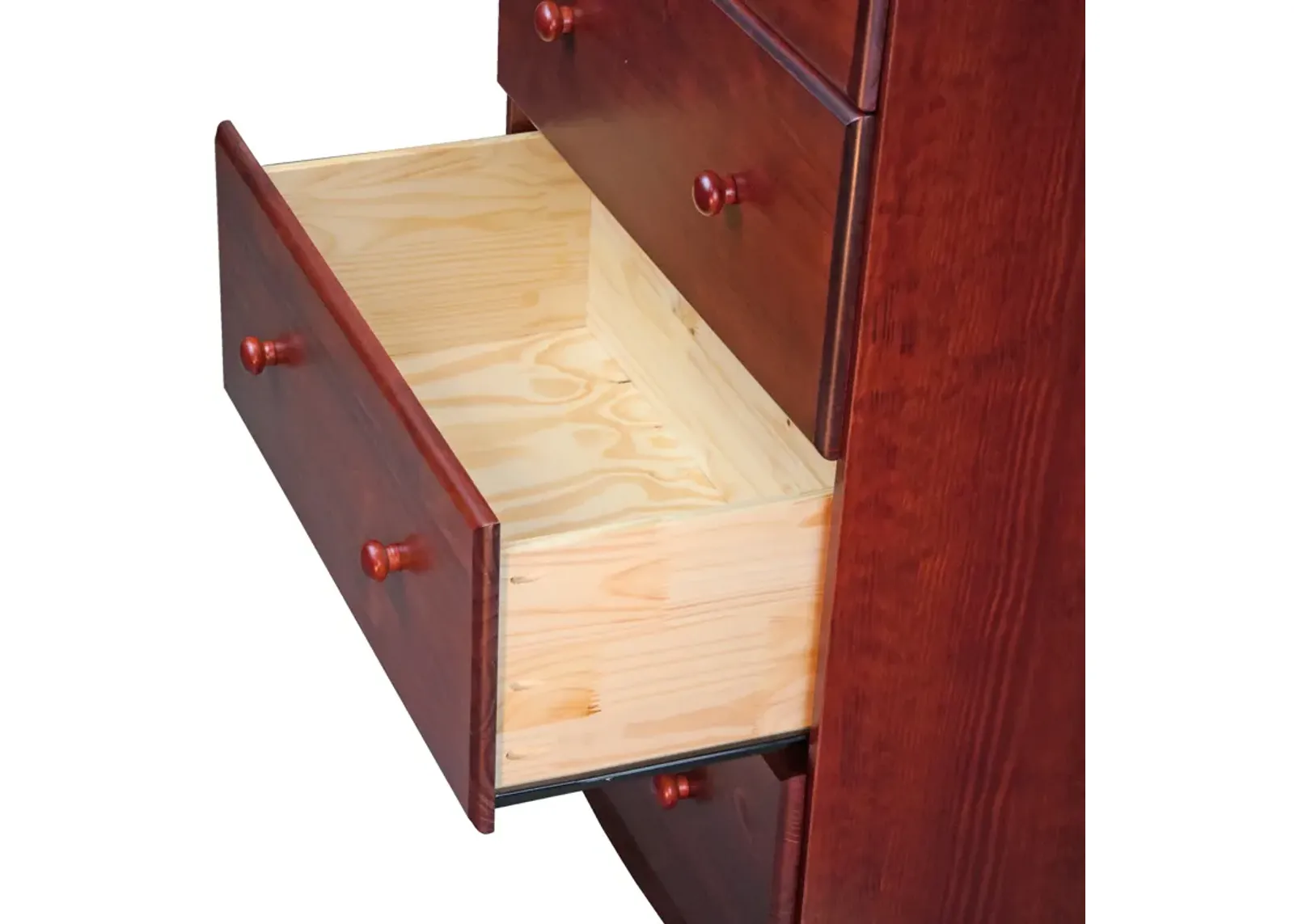 100% Solid Wood 5-Jumbo Drawer Chest with Lock