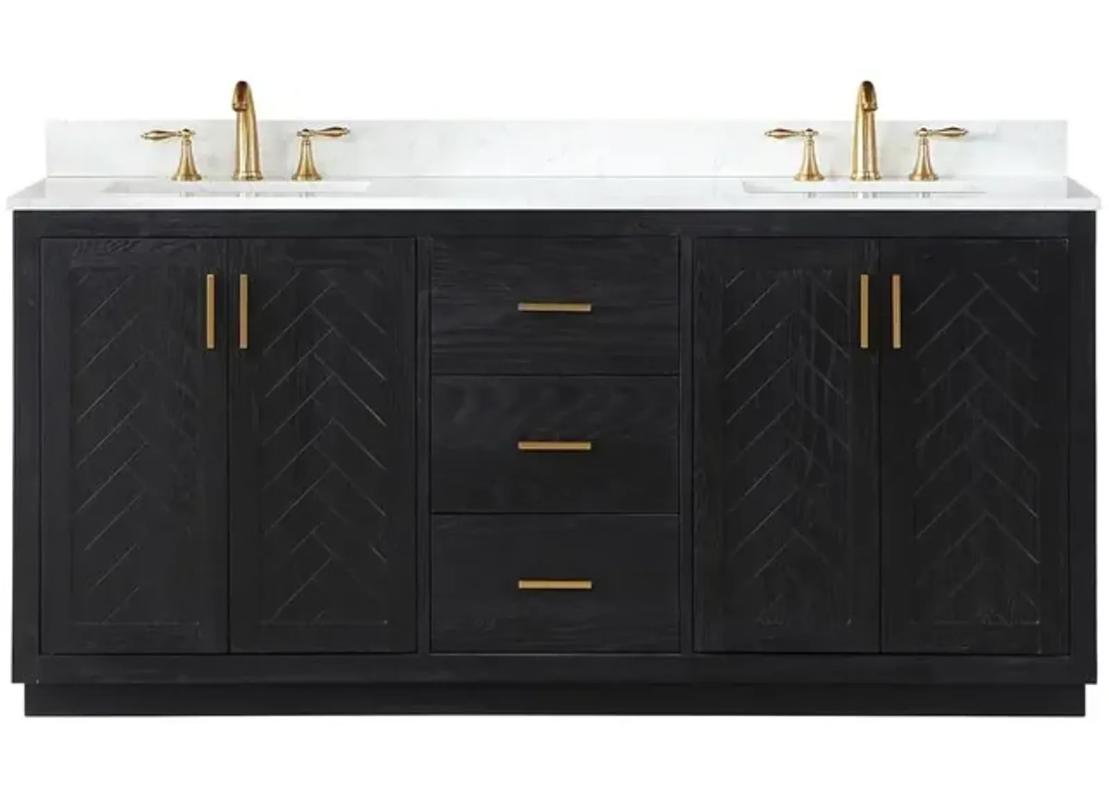 Altair 72 Double Bathroom Vanity Set in Black Oak without Mirror