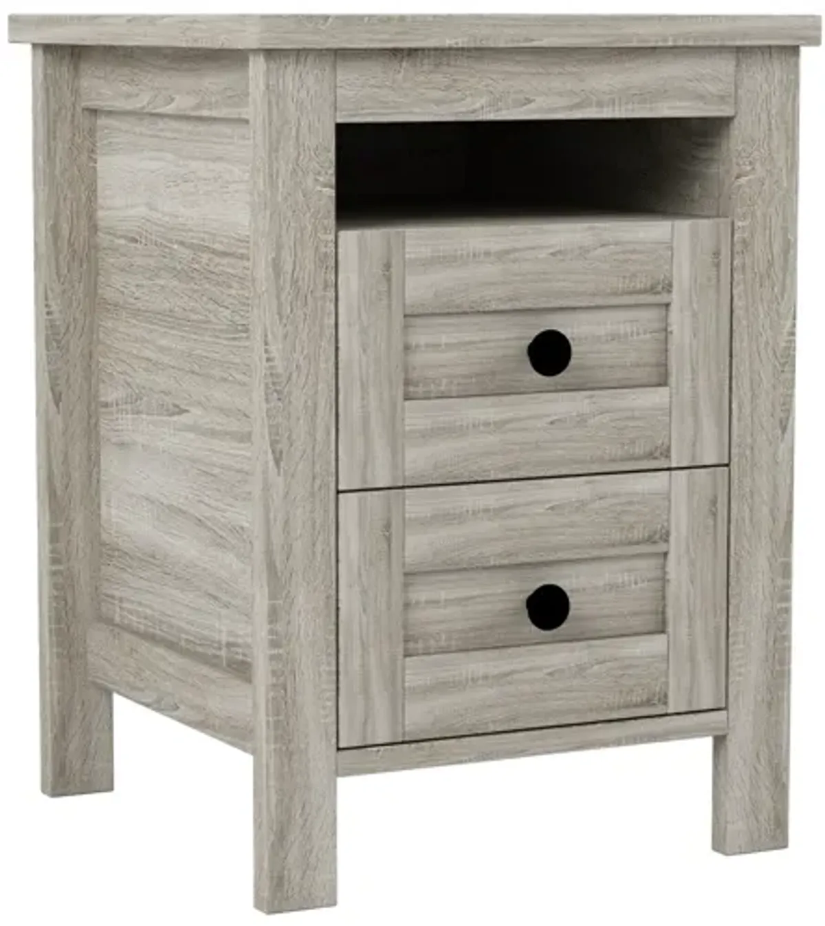 Merax 2-Drawer Farmhouse Wooden Nightstand