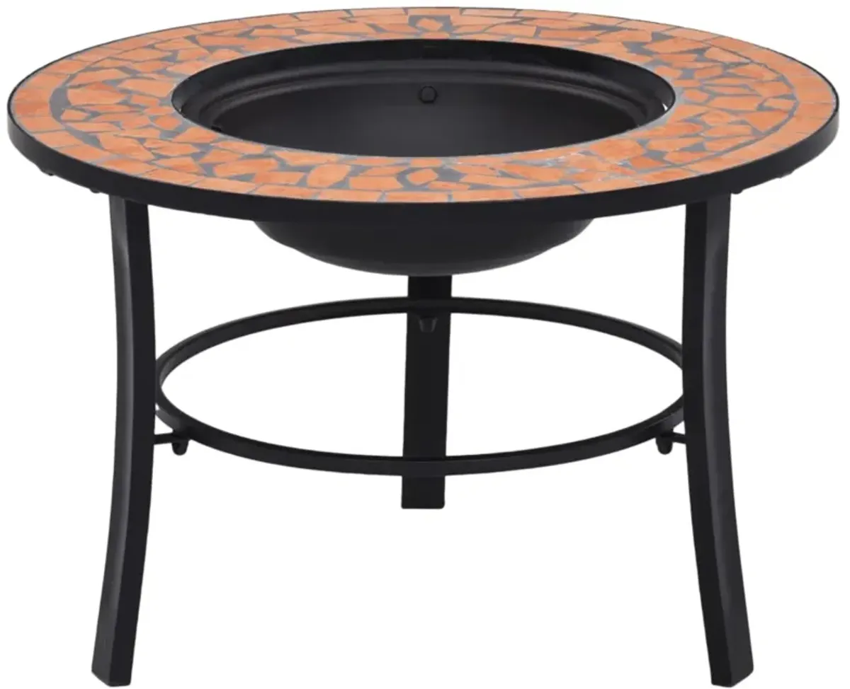 vidaXL Mosaic Fire Pit Terracotta 26.8" Ceramic