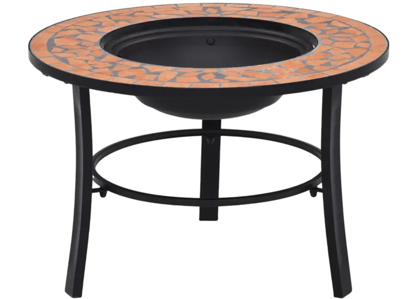 vidaXL Mosaic Fire Pit Terracotta 26.8" Ceramic