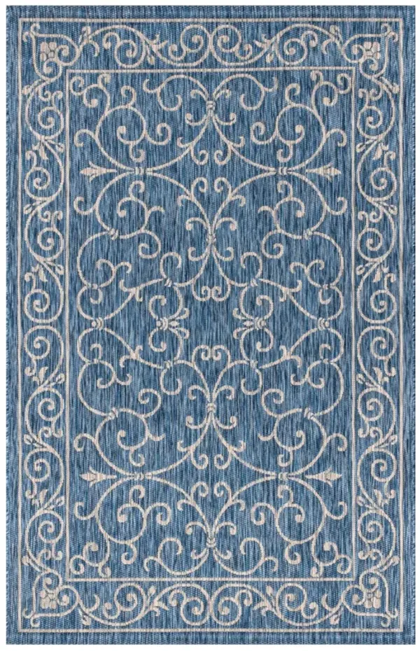 Charleston Vintage Filigree Textured Weave Indoor/Outdoor Area Rug