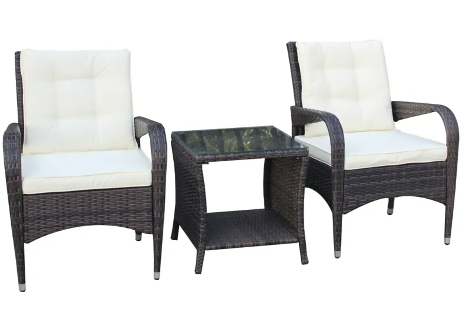 Outdoor Patio Furniture Sets 3 Piece Conversation Set Wicker Rattan Sectional Sofa With Seat