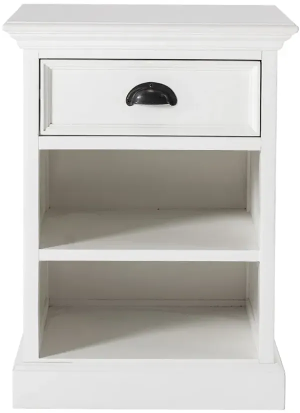Hivvago Classic White Nightstand With Shelves