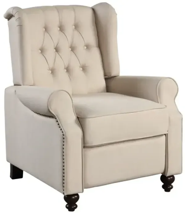 PUSH BACK RECLINER, BEIGE