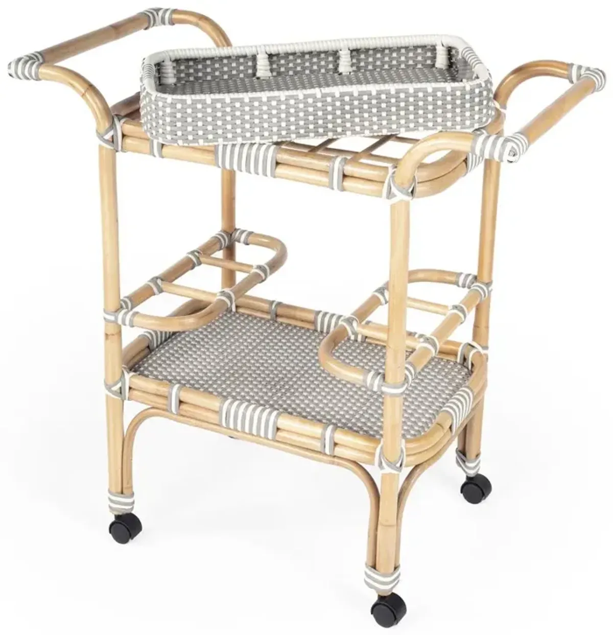 Contemporary Rattan Bar Cart, Belen Kox