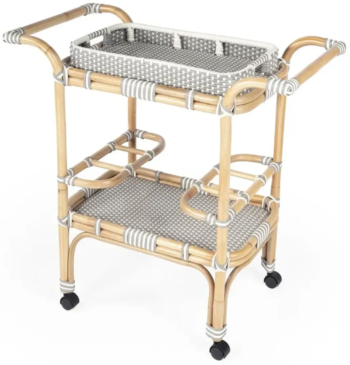 Contemporary Rattan Bar Cart, Belen Kox