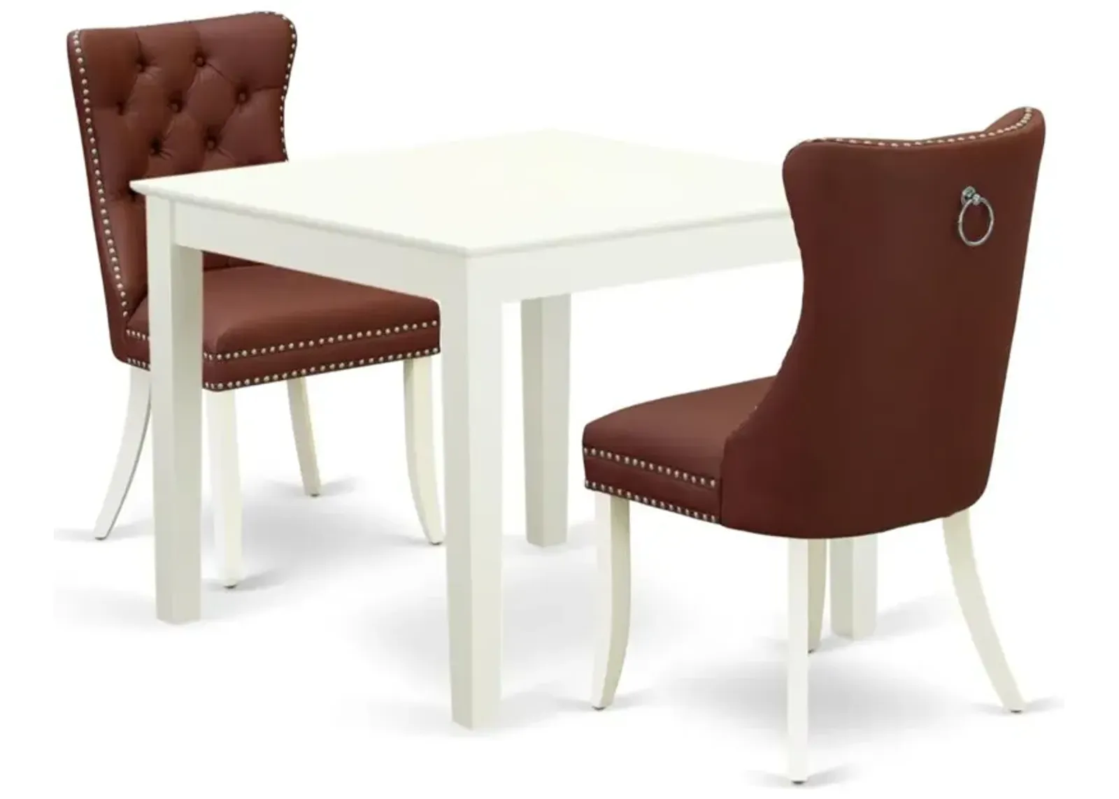 3 Piece Dinette Set for Small Spaces Contains a Square Dining Table