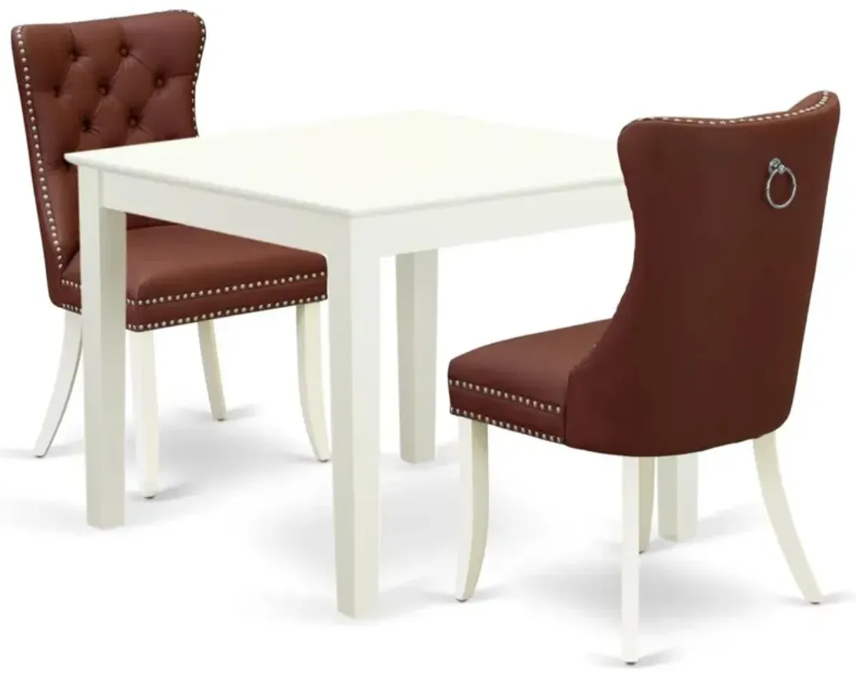 3 Piece Dinette Set for Small Spaces Contains a Square Dining Table