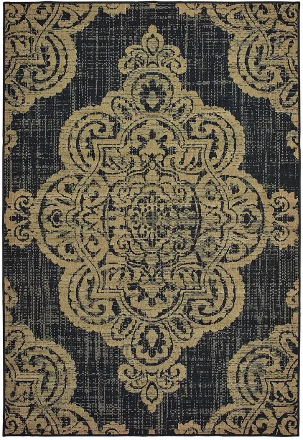 Marina 8'6" x 13' Black Rug