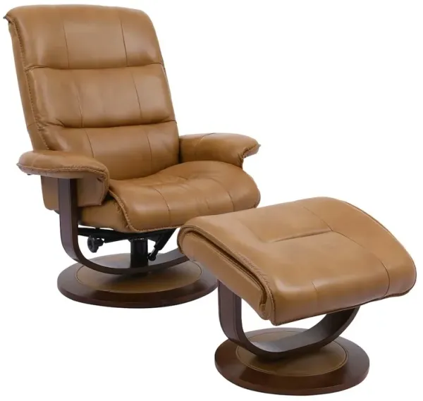 Parker Living Knight - Butterscotch Manual Reclining Swivel Chair and Ottoman