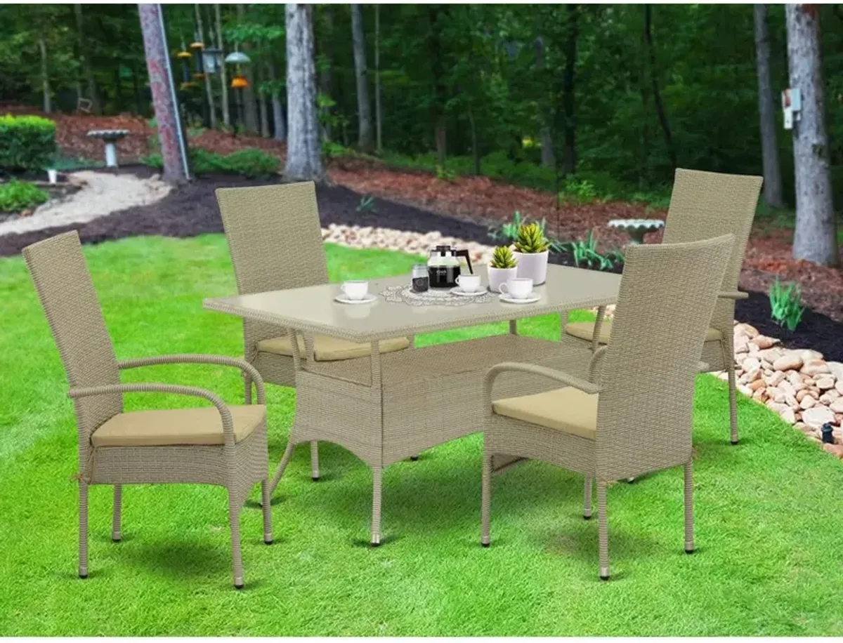 Wicker Patio Set Natural Linen