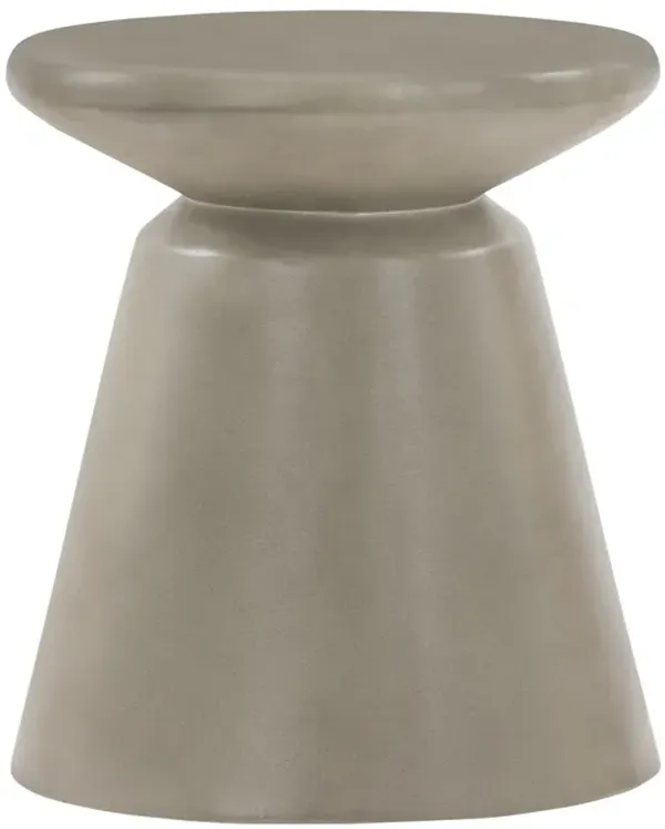Umbre Concrete Indoor Outdoor Accent Stool End Table-Benzara