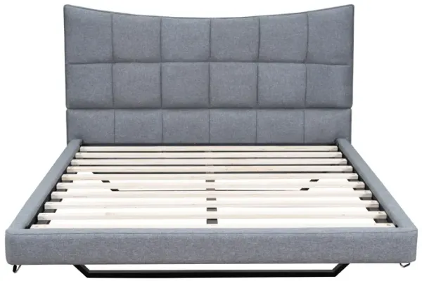 Merax Linen Fabric Platform Bed with USB Ports