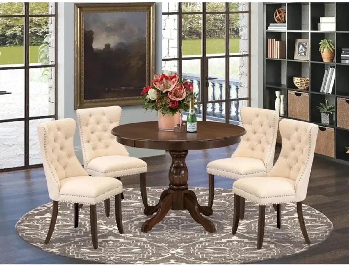 5 Piece Dinette Set Contains a Round Kitchen Dining Table