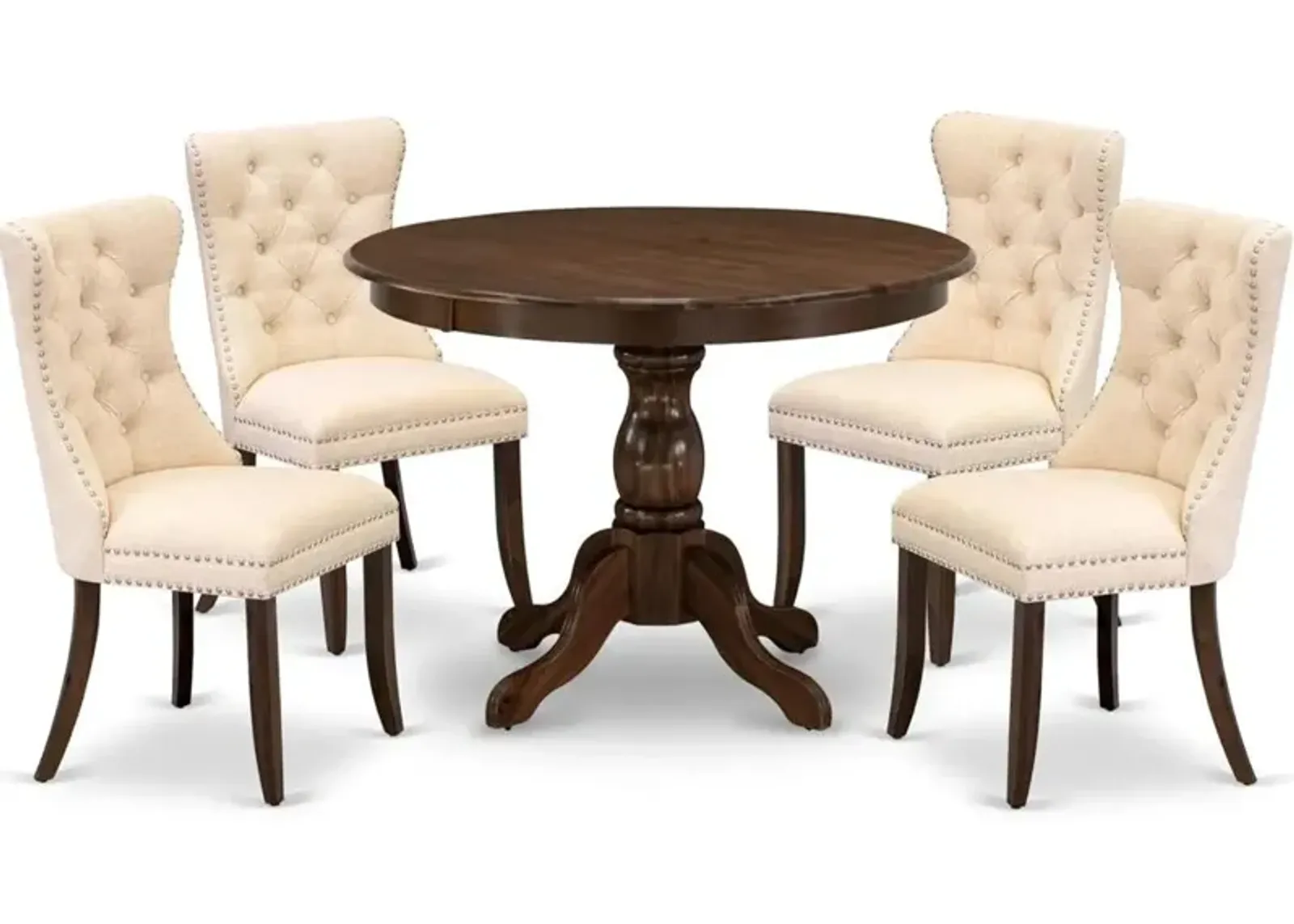 5 Piece Dinette Set Contains a Round Kitchen Dining Table