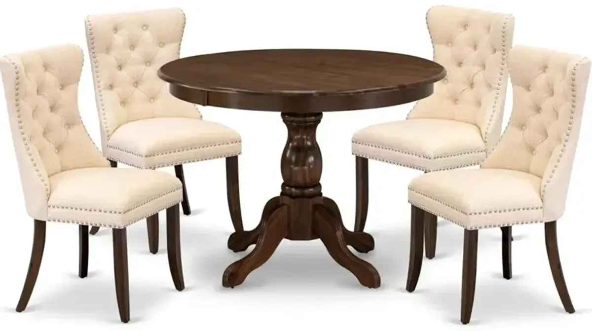 5 Piece Dinette Set Contains a Round Kitchen Dining Table