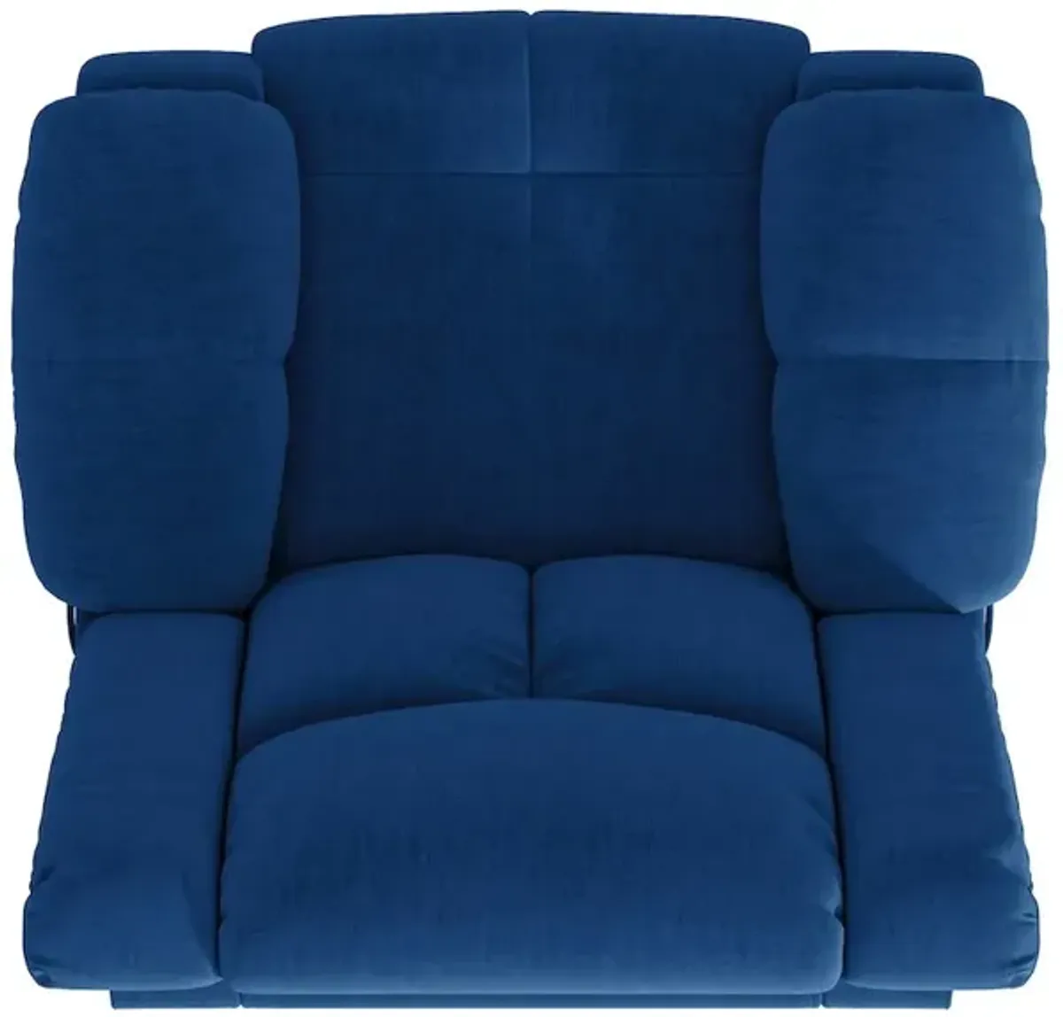 ProLounger Swivel Glider Recliner in Blue Velvet with Pillow Top Arms