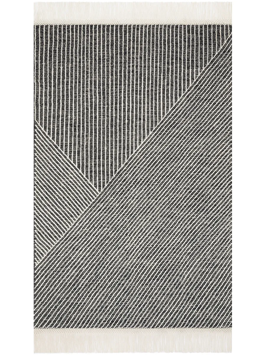 Newton NET01 Charcoal/Ivory 9'3" x 13' Rug