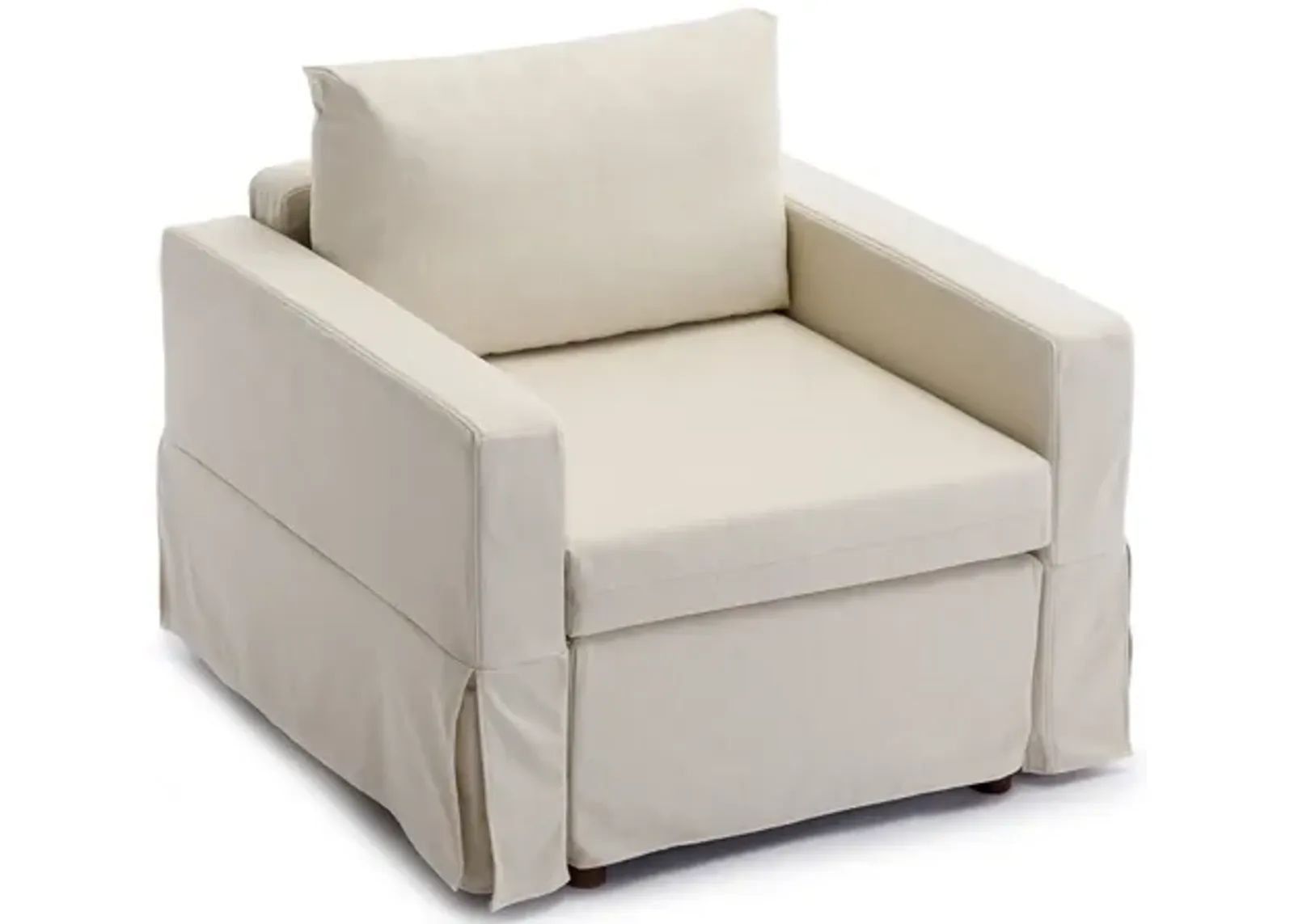 Single Seat Module Sofa Sectional Couch Seat Cushion And Back Cushion Removable And Washable, Cream