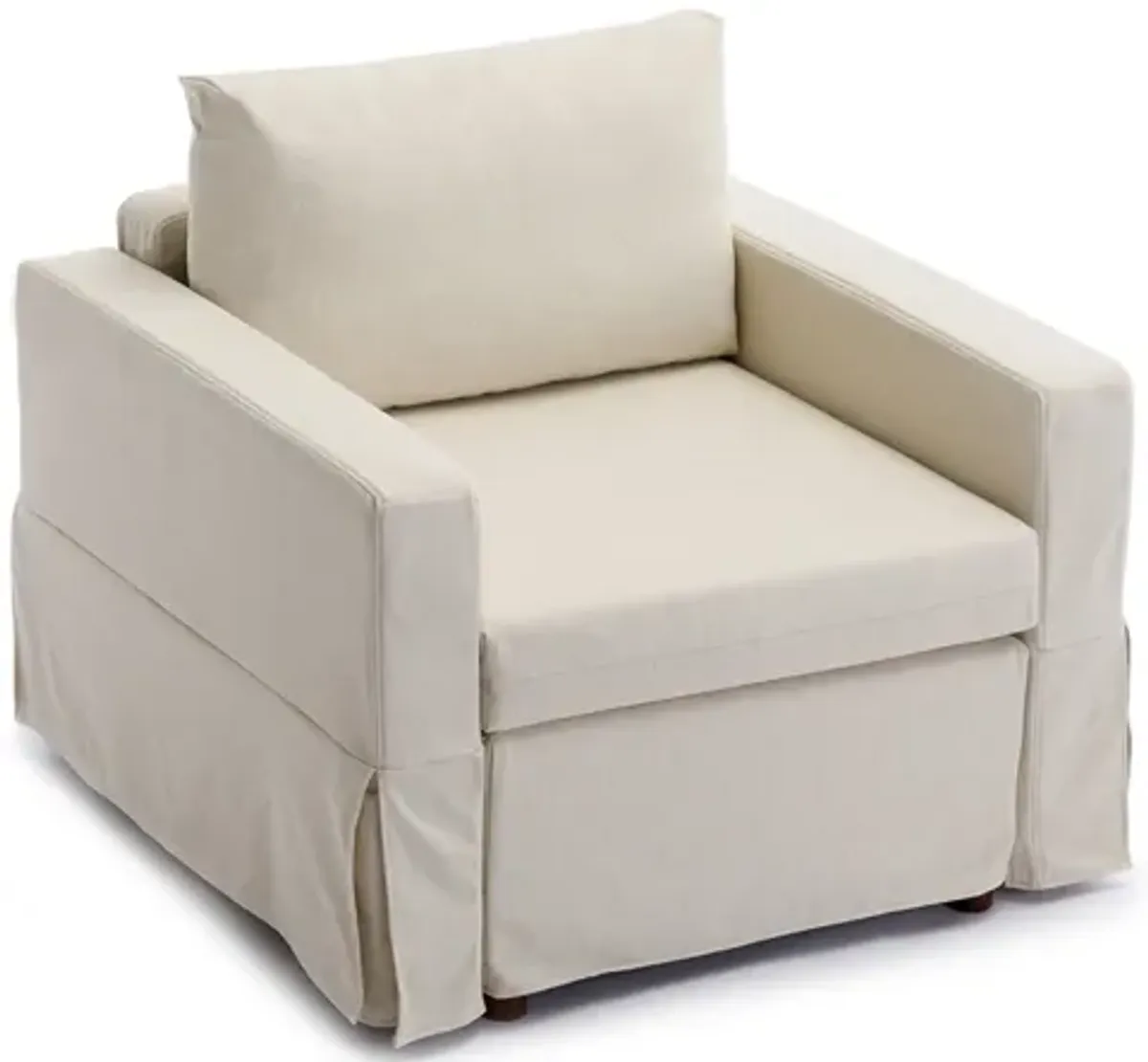 Single Seat Module Sofa Sectional Couch Seat Cushion And Back Cushion Removable And Washable, Cream