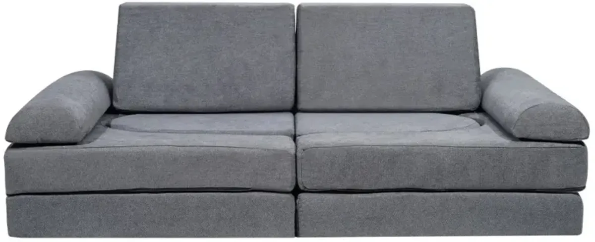 10-Piece Modular Kids Play Couch with Removable Covers for Toddler Room or Playroom