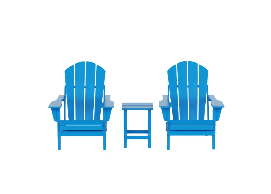 WestinTrends 3-Piece Outdoor Patio Adirondack Chairs with Side Table Set