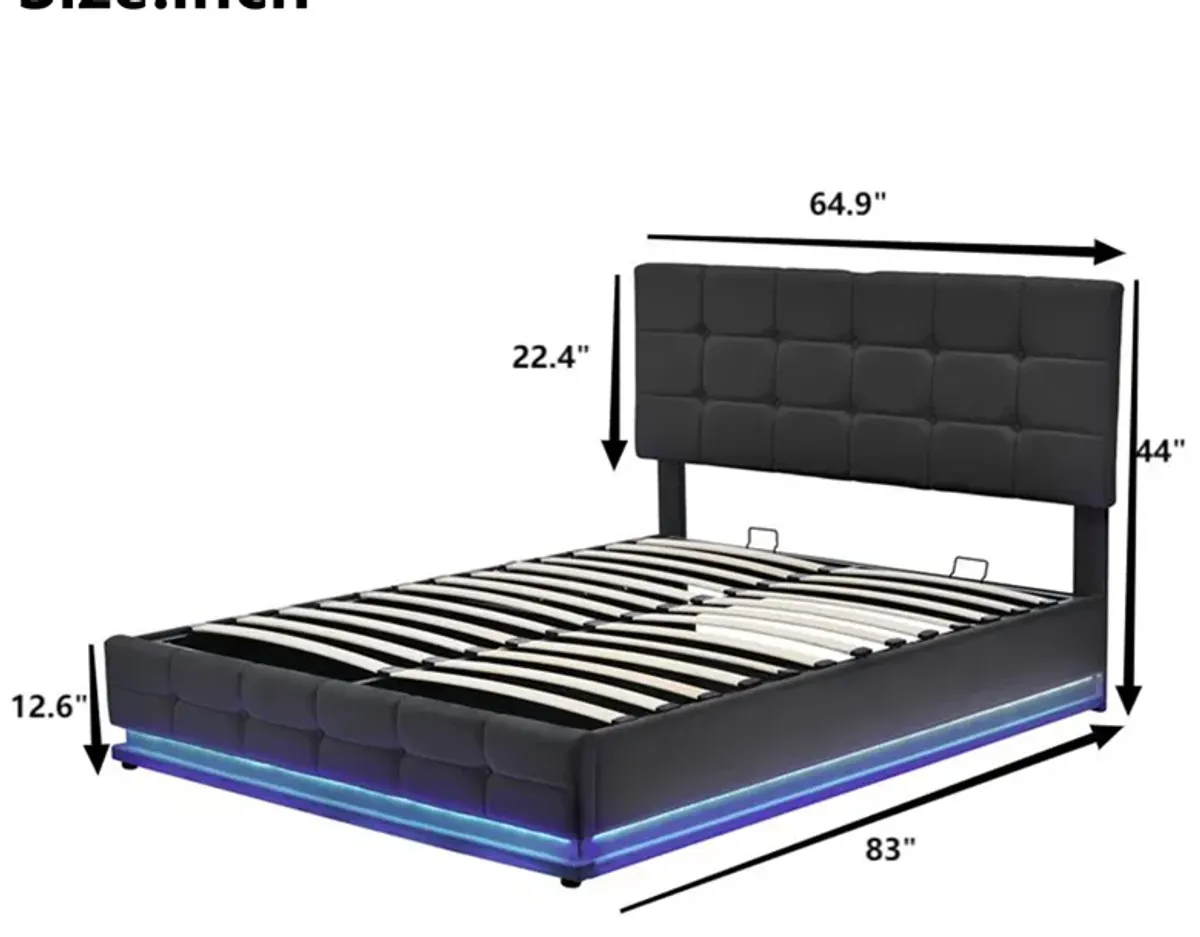 Merax Tufted PU Upholstered Storage Platform Bed