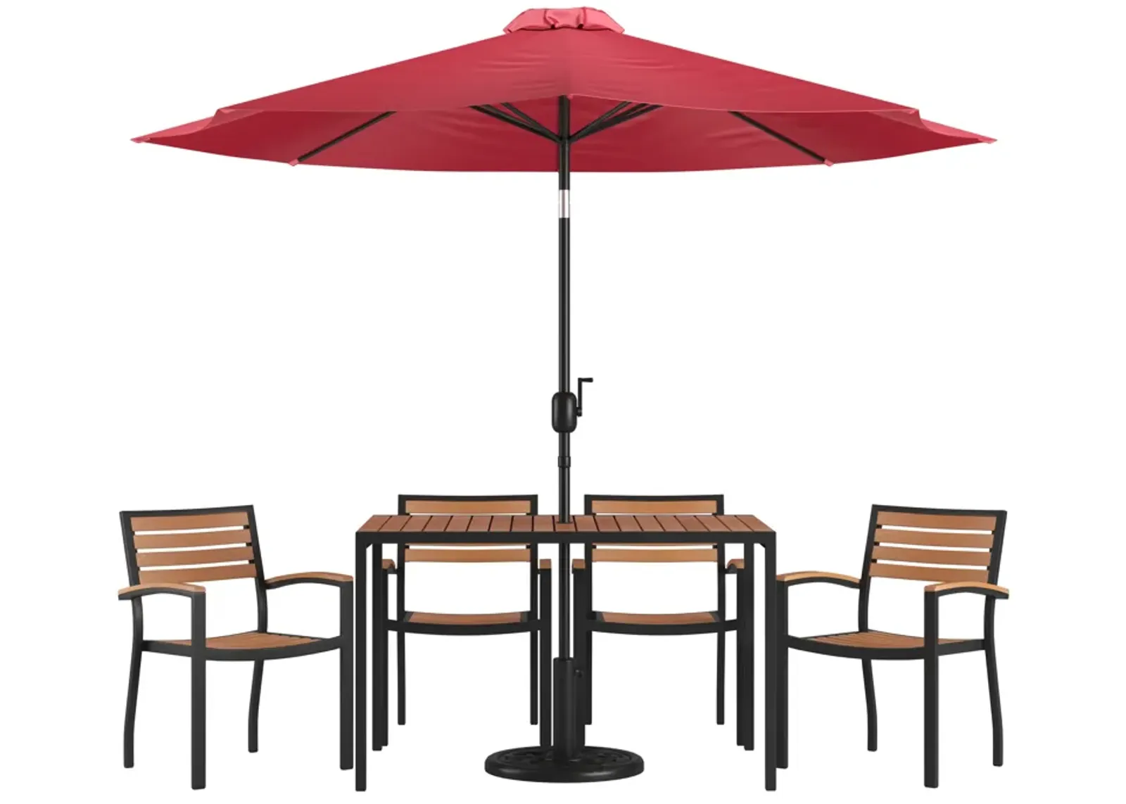 Table-4 Chairs-Umbrella & Base