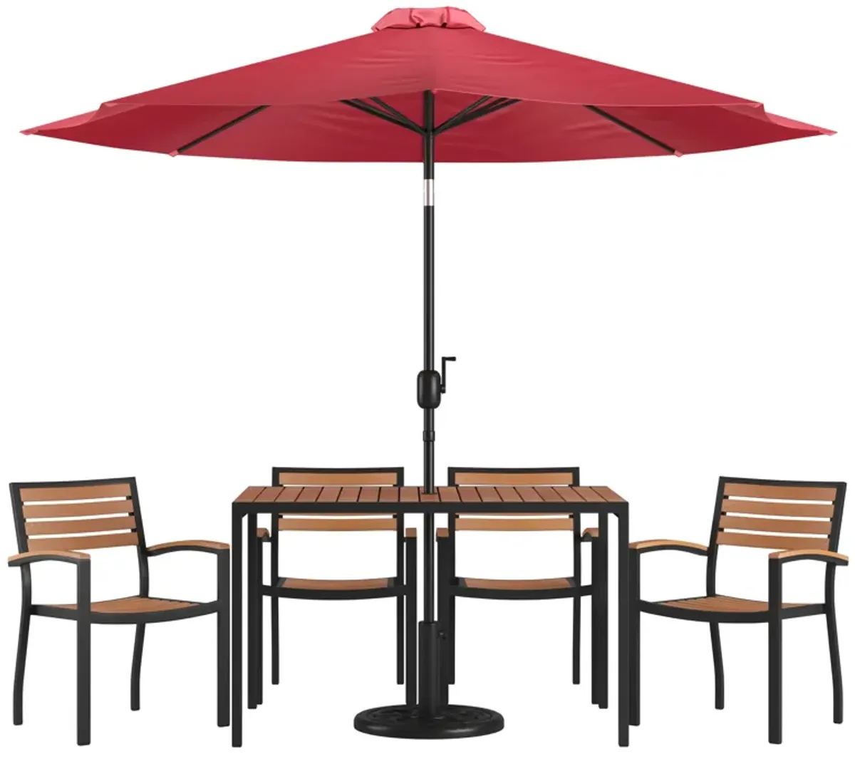 Table-4 Chairs-Umbrella & Base