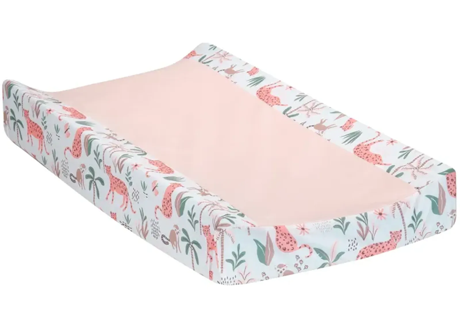 Lambs & Ivy Enchanted Safari Animals Pink/White Jungle Changing Pad Cover