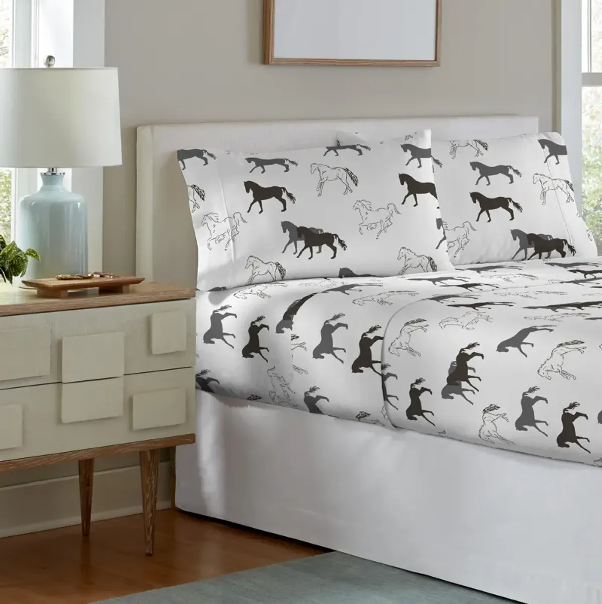 Pointehaven 180 GSM 100% Cotton Northwoods Printed Flannel Deep Pocket 4 pc Sheet Set, California King