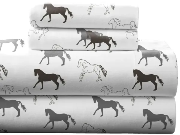 Pointehaven 180 GSM 100% Cotton Northwoods Printed Flannel Deep Pocket 4 pc Sheet Set, California King