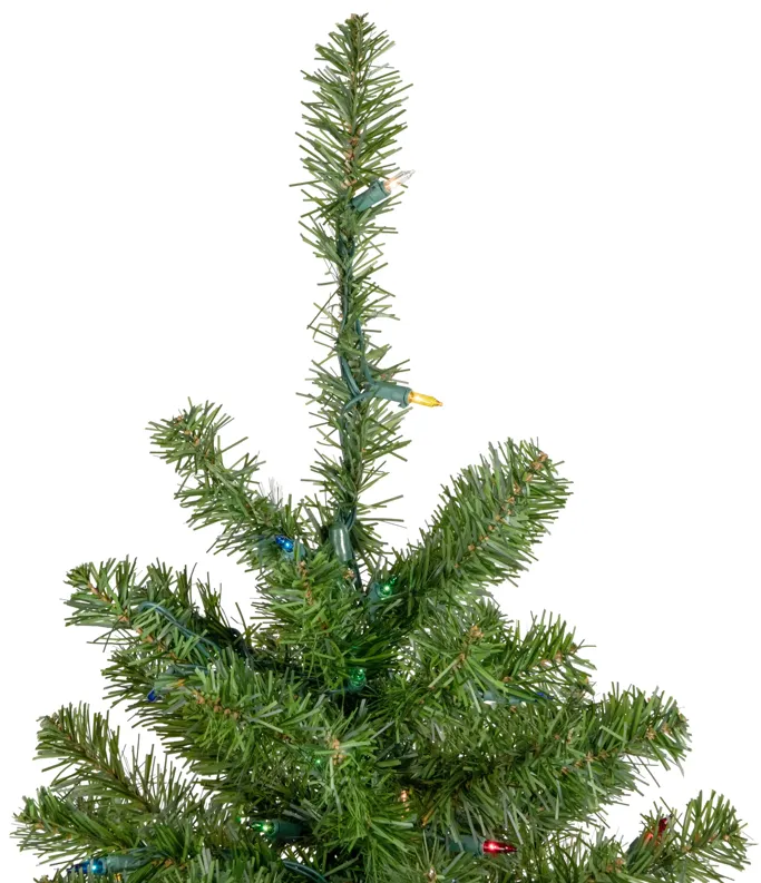 18" Pre-Lit Medium Canadian Pine Artificial Christmas Tree - Multicolor Lights