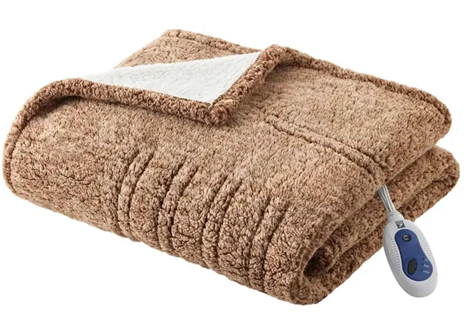 Gracie Mills Mckinley Solid Heated Sherpa Throw