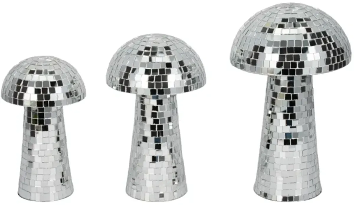 10" Iron Boho Mosaic Mushroom