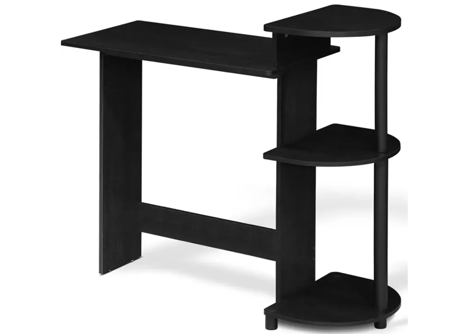 Furinno Furinno Compact Computer Desk with Shelves, Americano/Black, 11181AM/BK