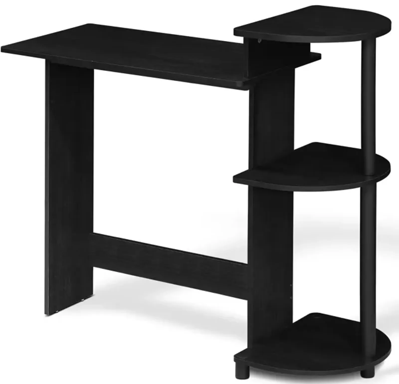 Furinno Furinno Compact Computer Desk with Shelves, Americano/Black, 11181AM/BK