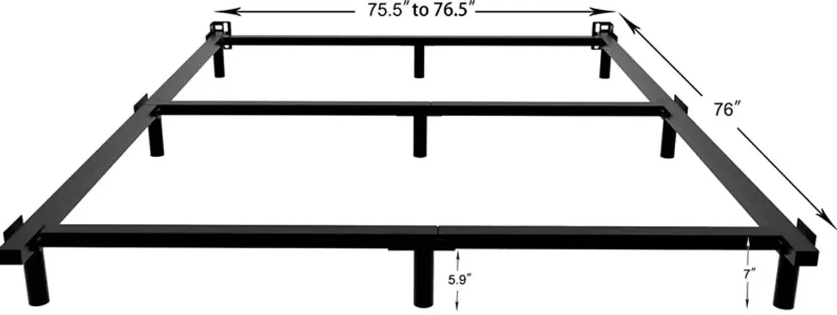 Hivvago King 9 Leg Metal Bed Frame with Headboard Brackets 3,000 lbs. Max Weight Limit