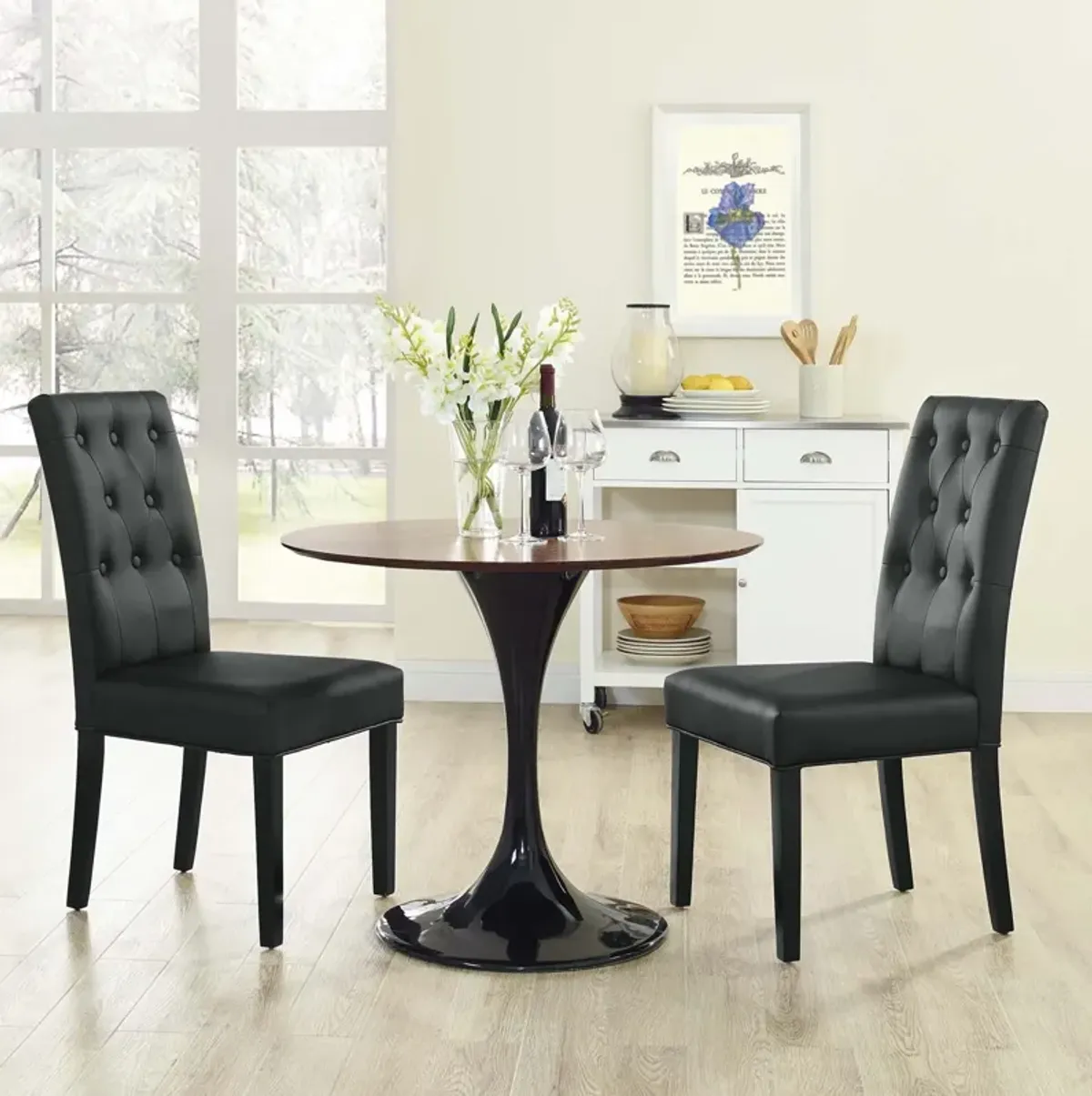 Confer Dining Side Chair Vinyl Set of 2