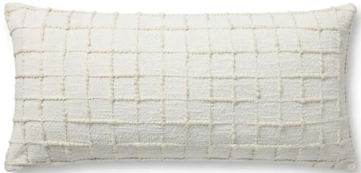 Mary PMH0040 Ivory 12''x27'' Down Pillow by Magnolia Home by Joanna Gaines x Loloi