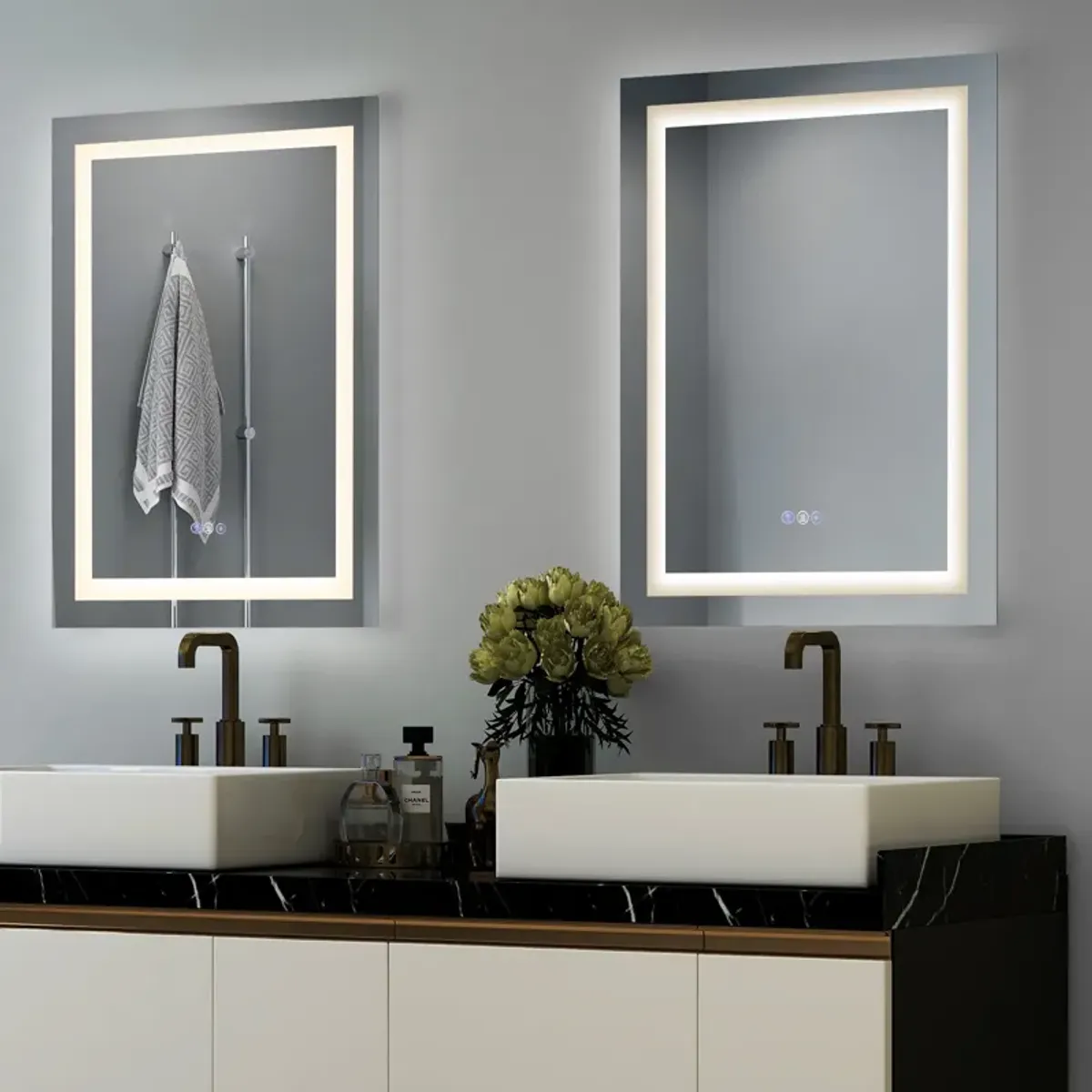 Bathroom Anti-Fog Wall Mirror with Colorful Light