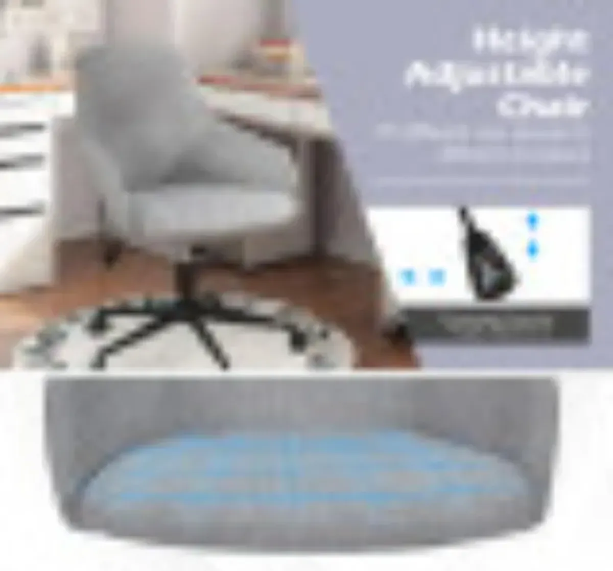 Hivvago Fabric Home Office Chair with Rocking Backres