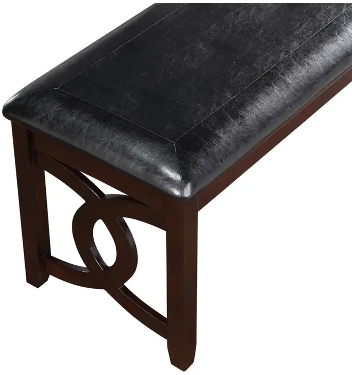 New Classic Furniture Furniture Gia 46 Solid Wood and Faux Leather Bench in Ebony Black