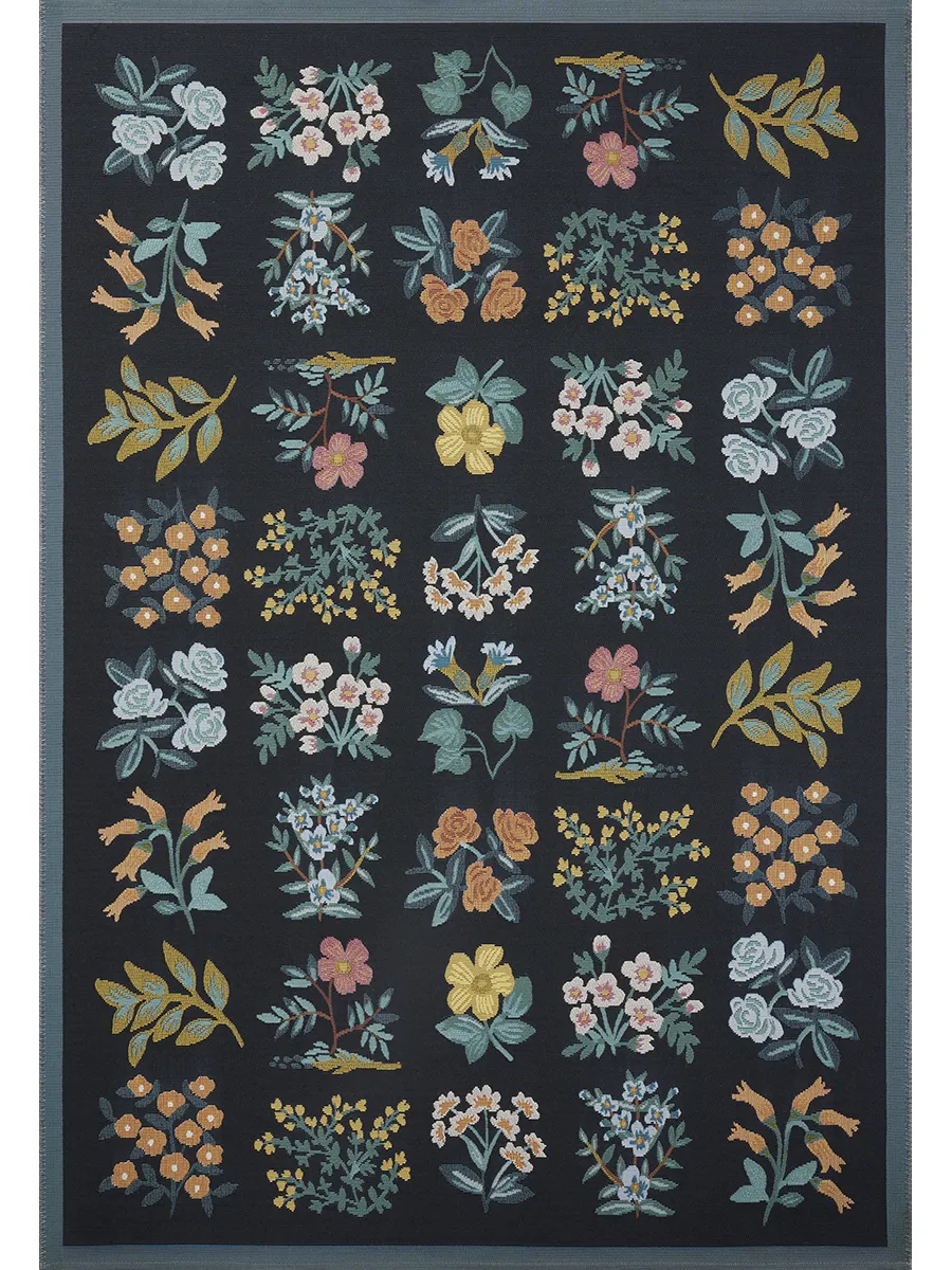 Perennial PRN-03 Black 2''5" x 3''11" Rug by Rifle Paper Co.